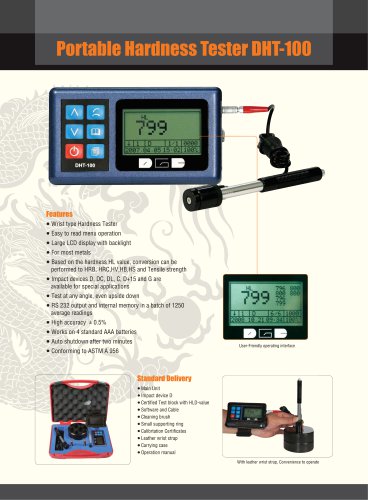 Leeb Hardness Tester/Portable/Digital LCD Display/ DHT-100