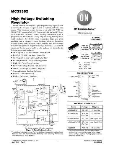 Off-Line Regulators    Current Mode Switching Regulators - Voltage Mode Switching Regulators MC33362DWG