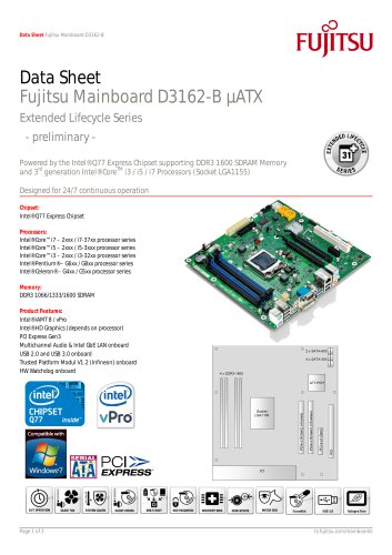 Fujitsu Mainboard D3162-B