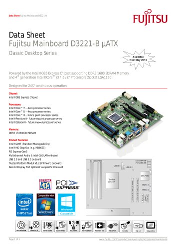 Fujitsu Mainboard D3221-B