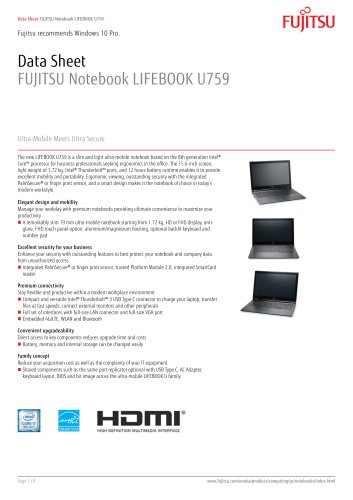 FUJITSU Notebook LIFEBOOK U759