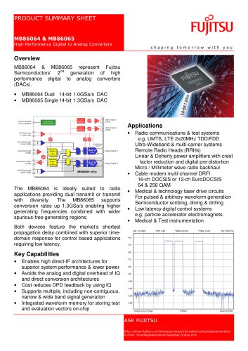 MB86064 & MB86065 High Performance Digital to Analog Converters