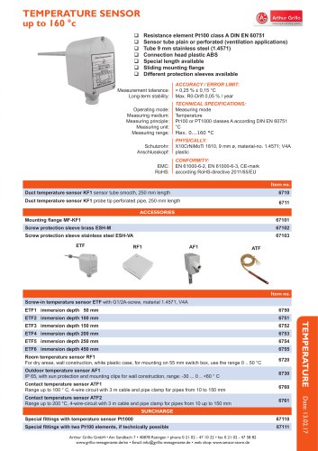 data sheet contact temperature sensor