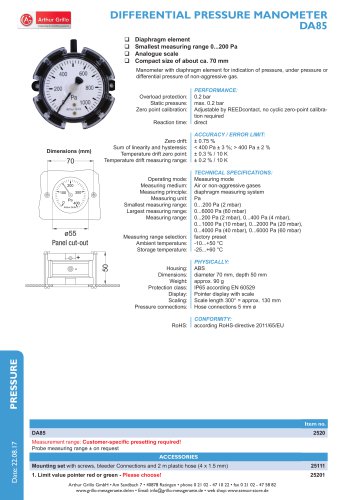 data sheet DA85