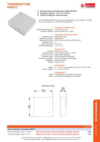 data sheet mini72