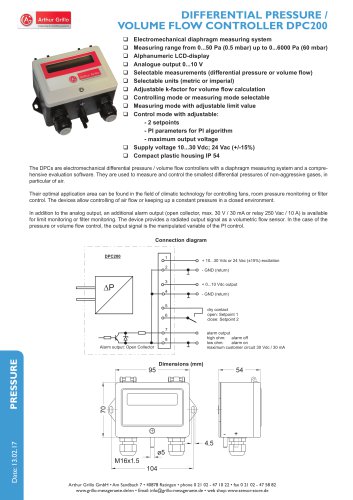 Differential pressure / Volume flow controller DPC200