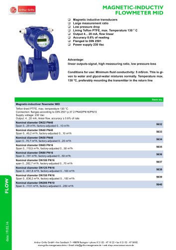 MID - magnetic inductiv flowmeter