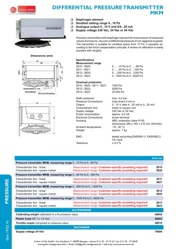 MKM - differential pressure transmitter