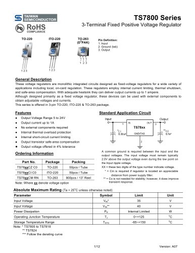 3-Terminal Fixed Positive Voltage Regulator