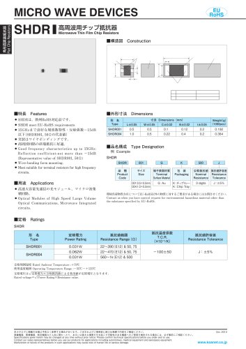 Chip Resistors for High Frequency Circuit SHDR