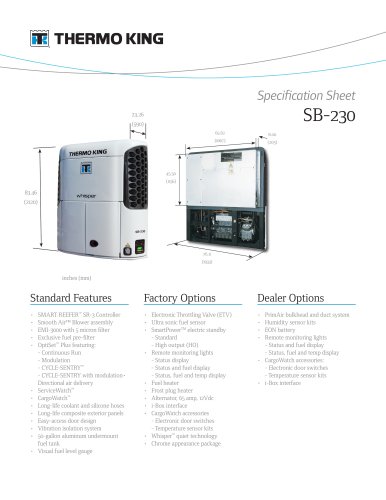 SB-230 Spec Sheet