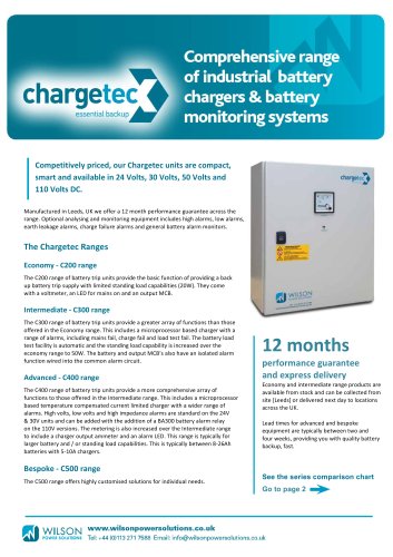 Wilson Chargetec - Battery Chargers / Battery Trip Units