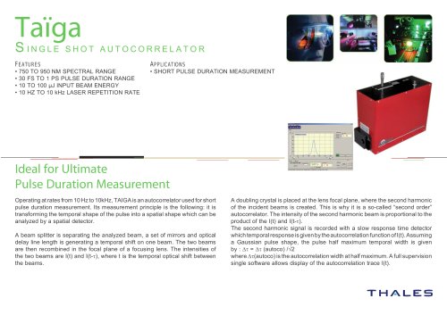 Taïga Single shot autocorrelator