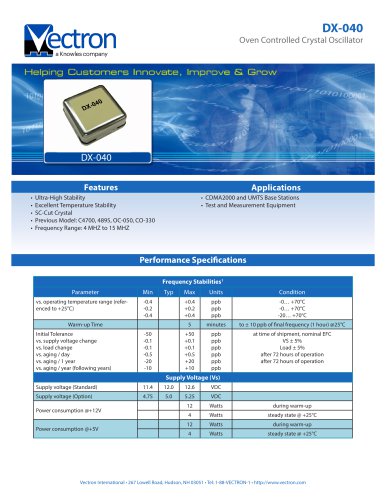 DX-0400-DAJ-4001 Holdover Oscillators