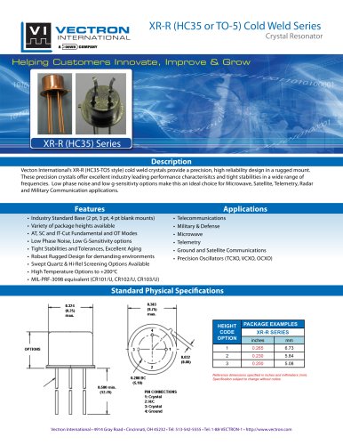 XR-R (HC35 or TO-5) Cold Weld Series