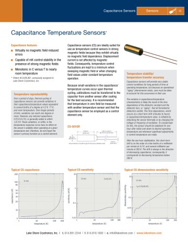 Capacitance Temperature Sensors