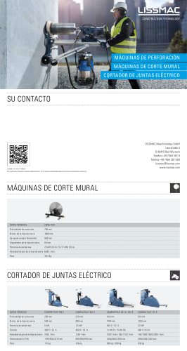 Máquinas de perforación, máquinas de corte mural, cortador catalogue