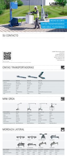 Mesas de corte, platformas de trabajo, mini grúa, cintas transportadoras catalogue