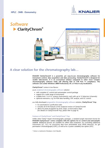 ClarityChrom chromatography software brochure