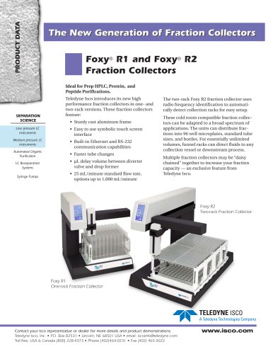 Foxy® R1 and Foxy® R2 Fraction Collectors