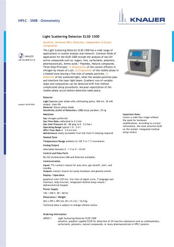 Light Scattering Detector ELSD 3300