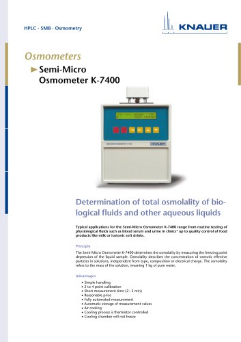 Semi-micro Osmometer K-7400 brochure