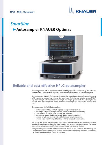 Smartline Autosampler KNAUER Optimas brochure