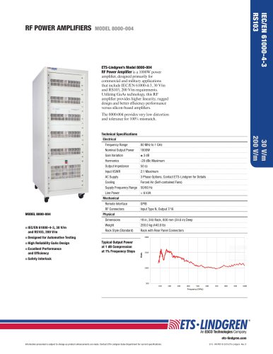 RF POWER AMPLIFIERS MODEL 8000-004