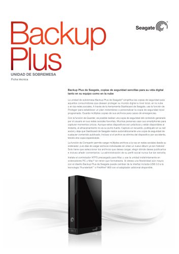 Unidad de sobremesa Backup Plus