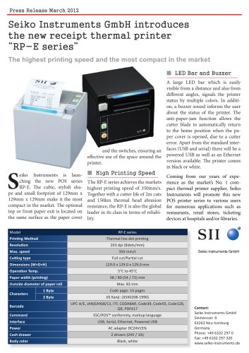 Press Release - New POS RP-E Series