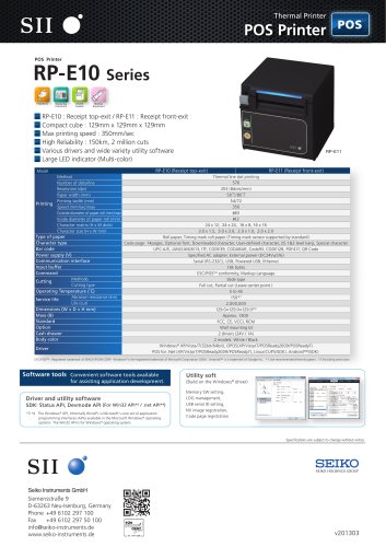 RP-E Series - Specifications