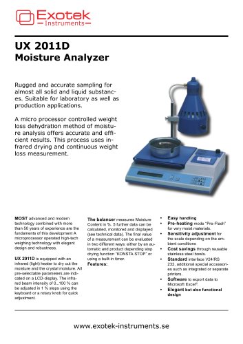 Moisture Analyzers UX 2031D