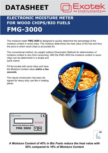 Moisture Content meter for Wood chips and Biofuel FMG-3000