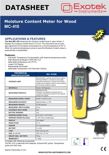 Moisture Content Meter for Wood MC-410