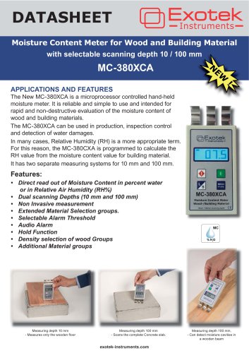 Pin free Moisture meter for Wood and building material Dual Scanning mode MC-380XCA