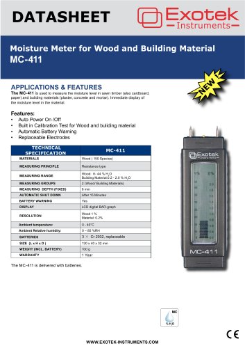 Pin meter for Wood and Buildning material MC-411