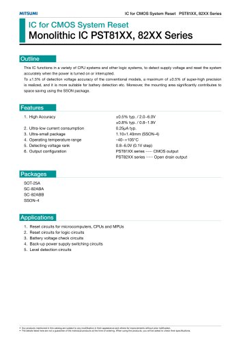 IC for System Reset IC PST81xx