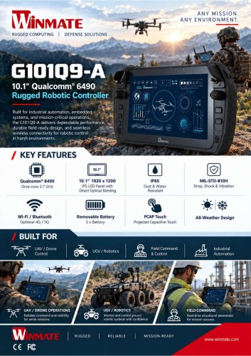 10.1&rdquo; Qualcomm&reg; 6490 Rugged Robotic Controller G101Q9-A