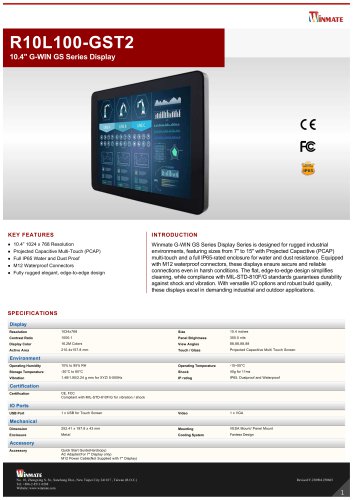10.4" G-WIN GS Series Display R10L100-GST2