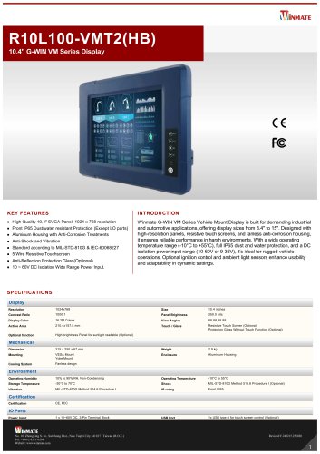 10.4" G-WIN VM Series Display R10L100-VMT2(HB)