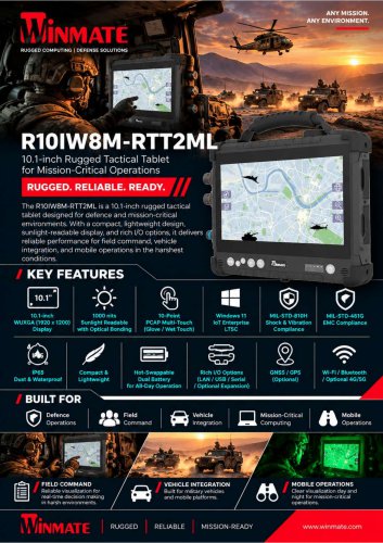 10.4" Intel&reg; Core&trade; i5-8265U Defence Ultra Rugged Tablet R10IW8M-RTT2ML