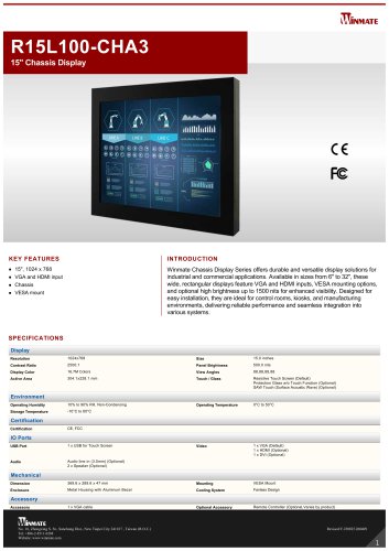 15" Chassis Display R15L100-CHA3