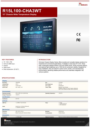 15" Chassis Wide Temperature Display R15L100-CHA3WT