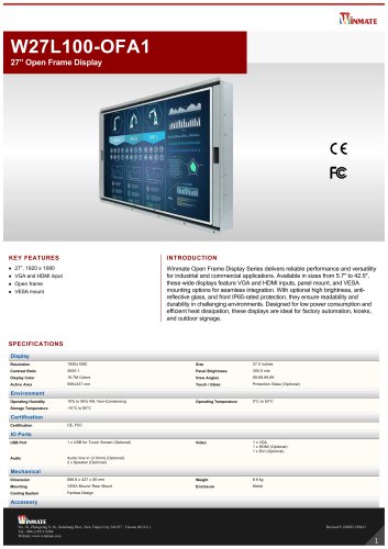 27&rdquo; Open Frame Display W27L100-OFA1