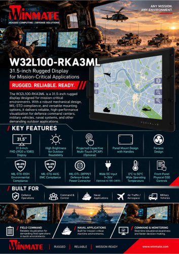 32" Rack Mount Protective Glass Defense Display W32L100-RKA3ML