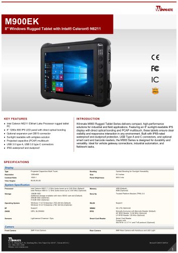 8" Windows Rugged Tablet with Intel&reg; Celeron&reg; N6211 M900EK