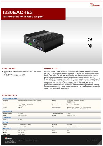 Intel&reg; Pentium&reg; N6415 Marine computer I330EAC-IE3