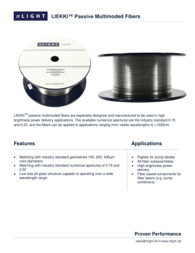 LIEKKI? Passive Multimoded Fibers