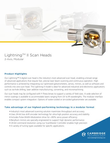 Lightning II Scan Heads - 2-Axis Modular