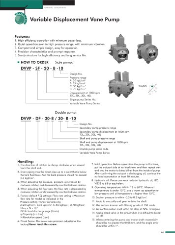 Variable Displacement Vane Pump